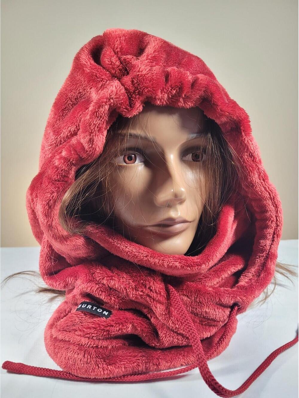 Burton Lynx Hood Balaclava Womens OneSize Red Lined Snowboarding